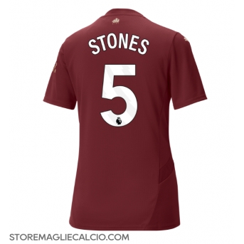 Manchester City John Stones #5 Maglia Gara Terza Repliche 2024-25 Donna Maniche Corte